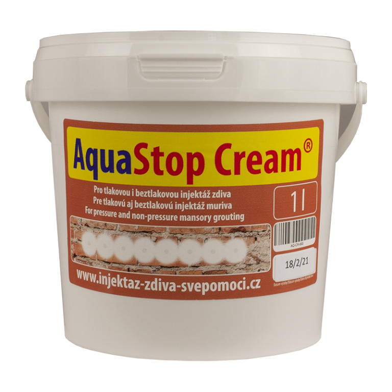 AquaStop Cream® - kbelík 1 l | Krémová injektáž zdiva svépomocí